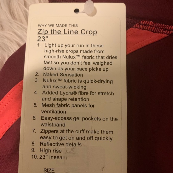 Lululemon zip the line crop 23” - Picture 7 of 7
